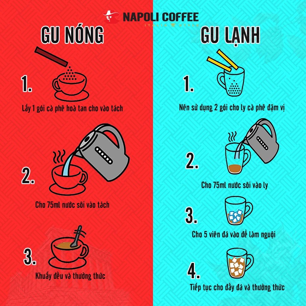 COMBO 3 Túi Lớn Cà Phê Socola Sữa Đá Napoli Coffee - Cafe Hoà Tan 4IN1 - Từ Arabica & Robusta Hạt SẠCH