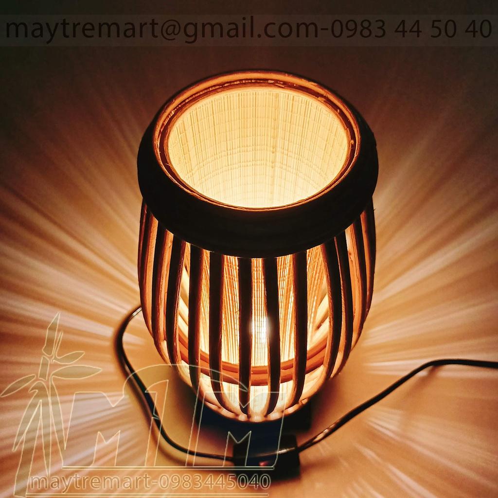 Đèn ngủ mây tre để bàn 2 lớp