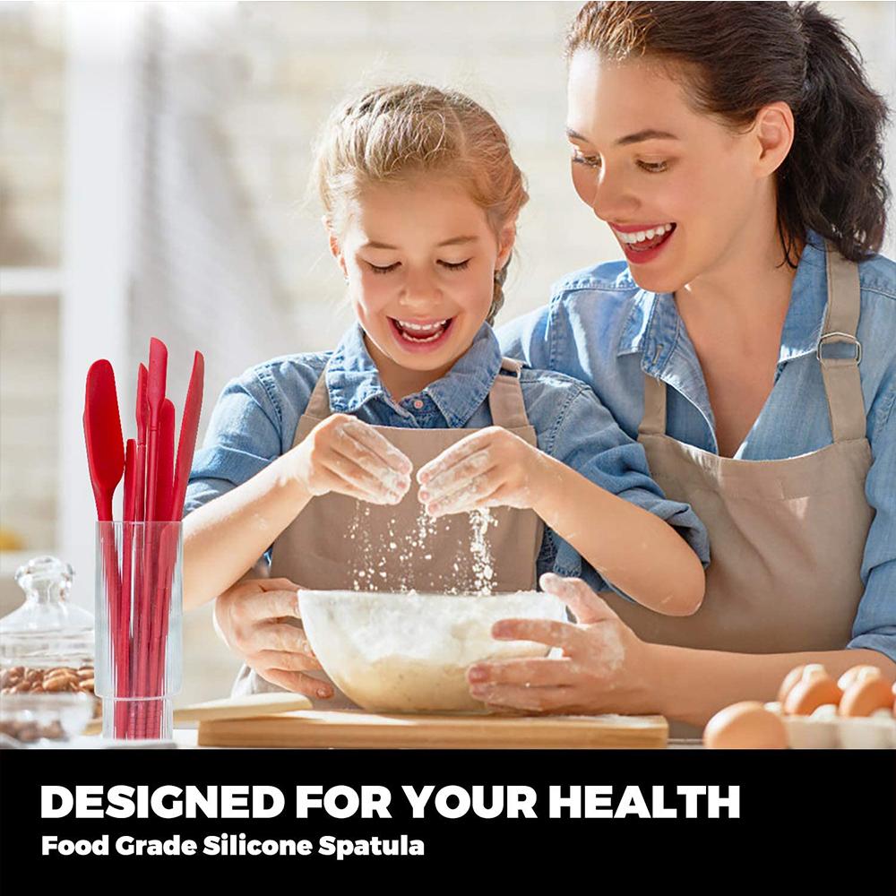Nhà Bếp Thìa Đũa Bộ BPA Silicone Scrapers Thìa Không Dính Silica Bánh Nướng Chịu Nhiệt Dụng Cụ Nấu Ăn Dụng Cụ Nướng Bánh