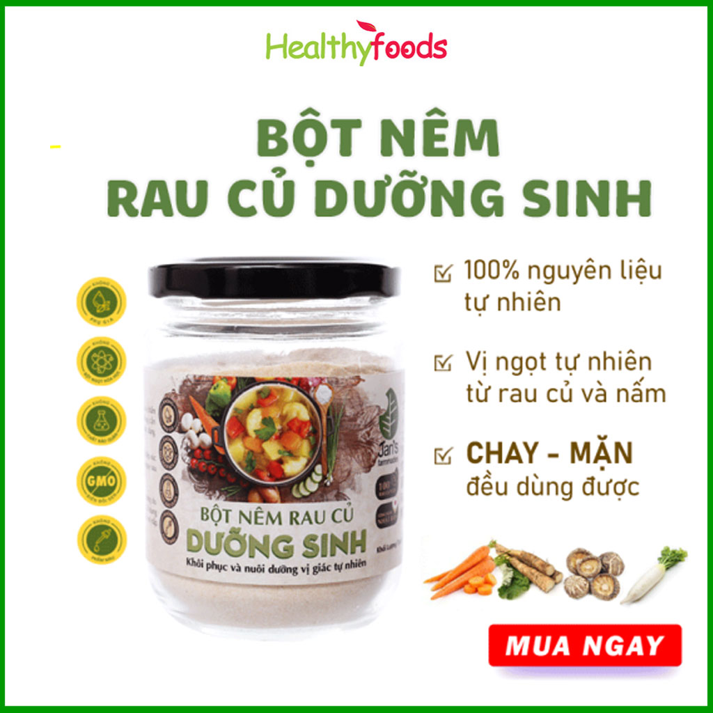 Bột Nêm Rau Củ Dưỡng Sinh 125gr Jan's Giúp Khôi Phục Và Nuôi Dưỡng Vị Giác Tự Nhiên, Hỗ Trợ Tăng Đề Kháng, Bổ Sung Chất Xơ, Tăng Cường Sức Khỏe Cho Mọi Thành Viên Trong Gia Đình - Hàng Chính Hãng