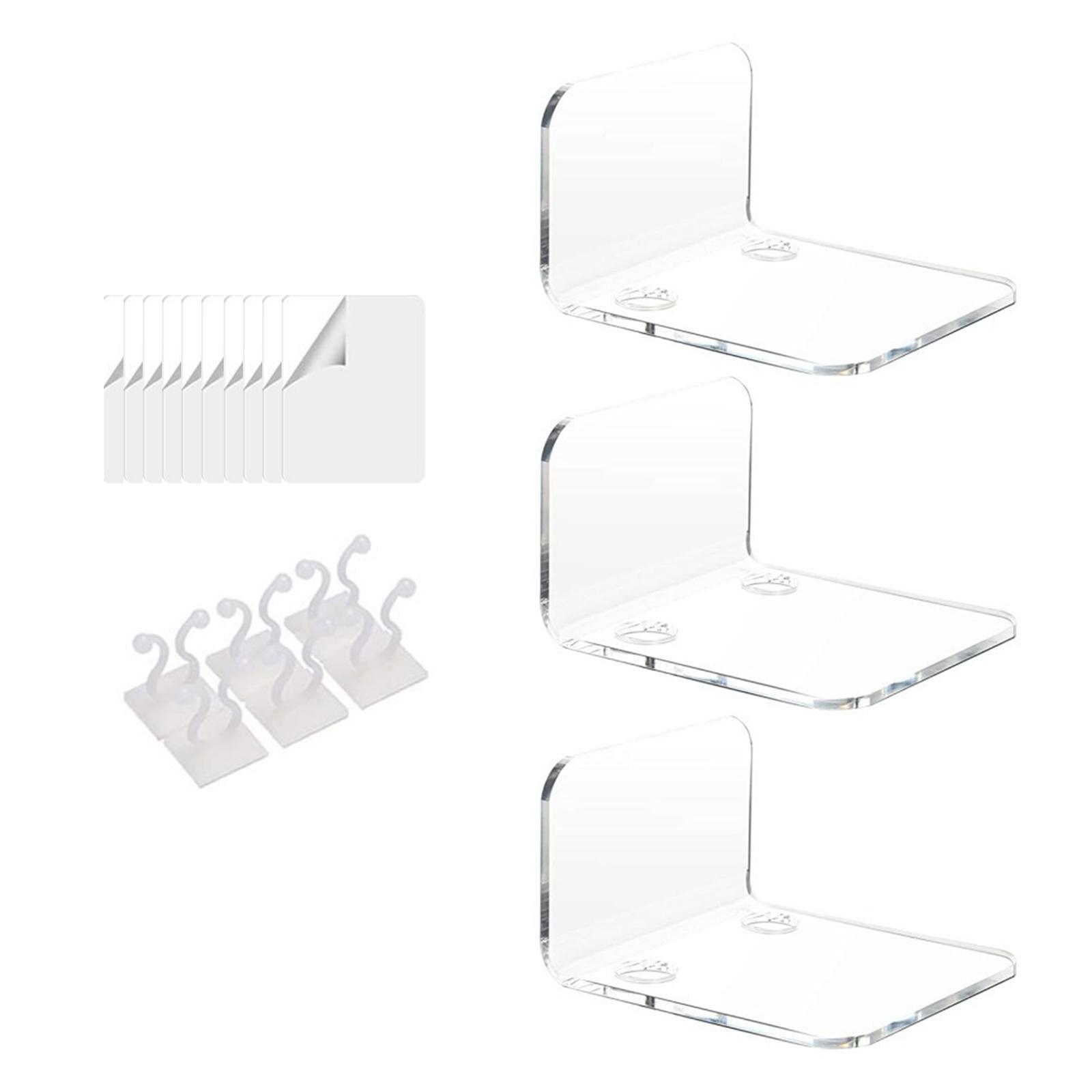 Acrylic Floating Shelves Monitor Top Rack for Collectibles Plants