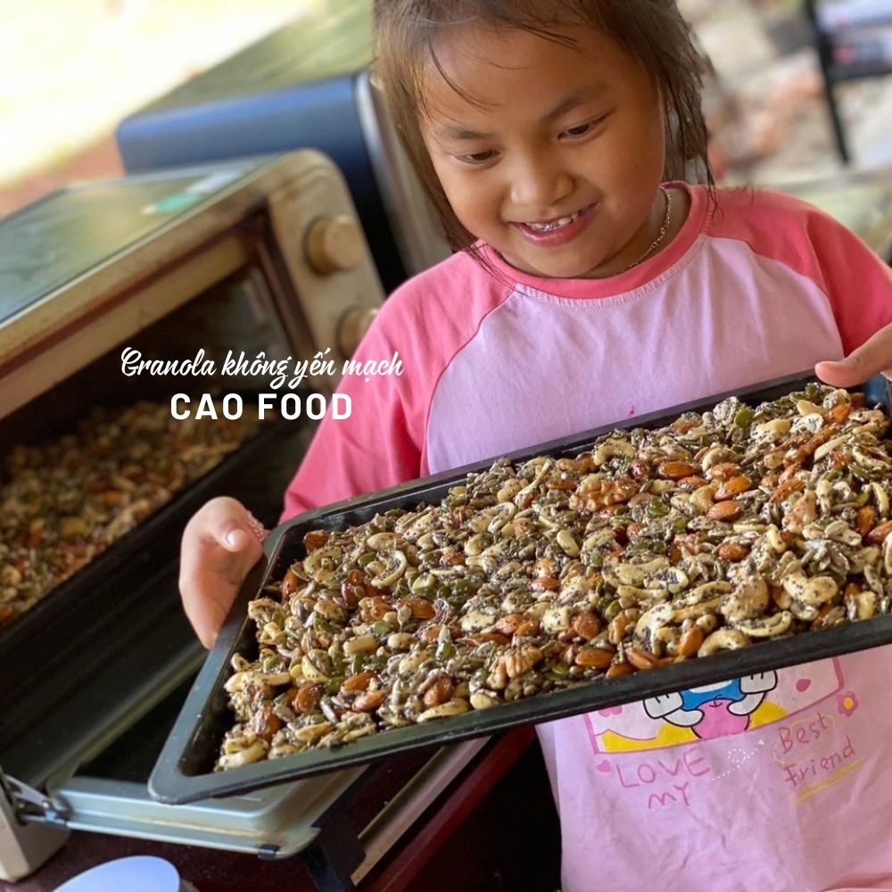 Granola siêu hạt không yến mạch nướng mật ong CAO Food từ hạt dinh dưỡng cao cấp 100% không đường