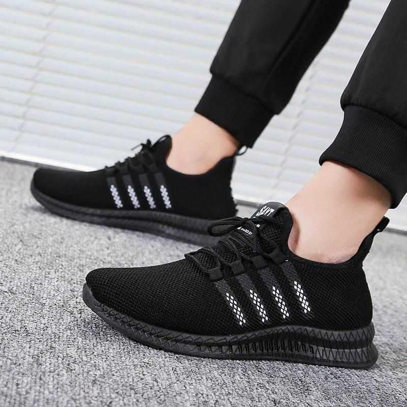 Giày Sneaker Nam lưới sườn đỏ phù hợp để đi chơi - đi học - du lịch SD45 Tặng móc khóa nam