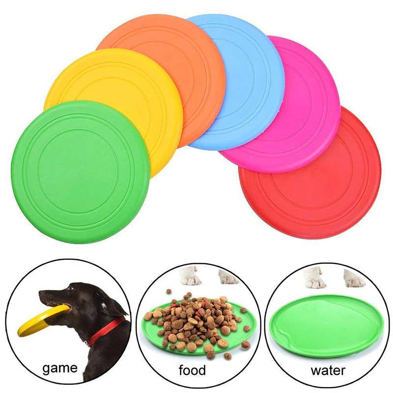 Dĩa bay nhựa dẻo cho chó mèo - GENYO toy fly disk for pet 002 ( màu giao ngẫu nhiên )