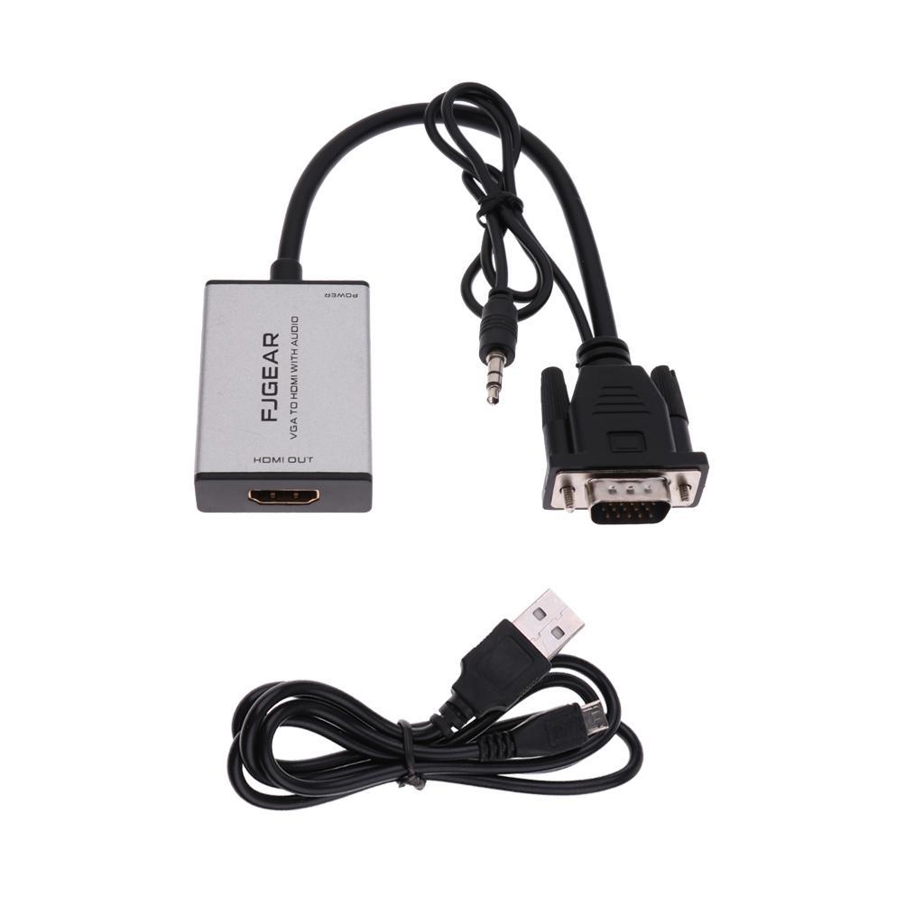 VGA To Converter Output 1080P Male to Female Audio Video Cable Adapter