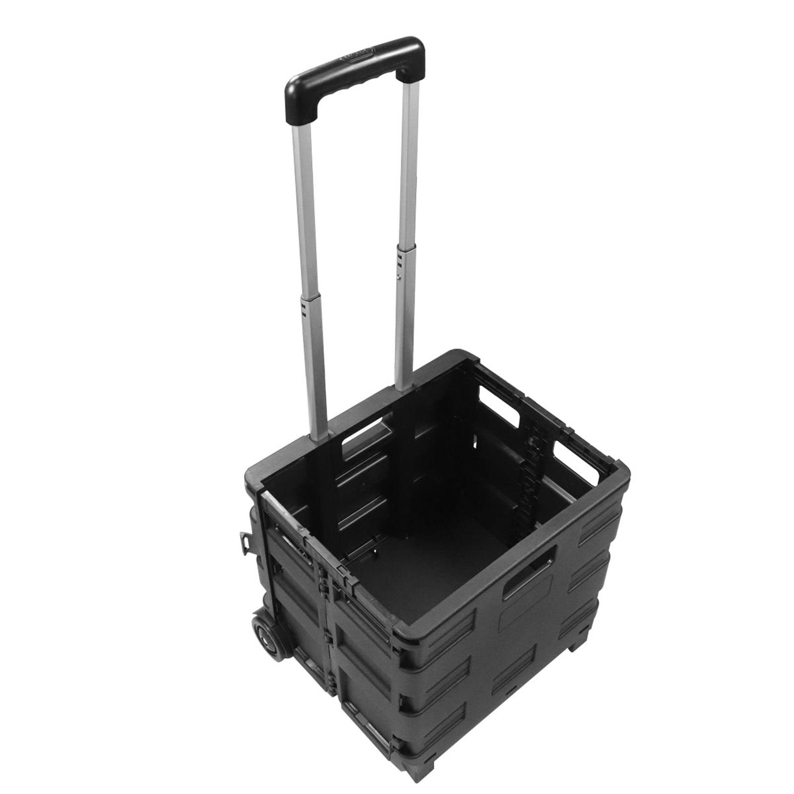 Foldable Shopping Cart with Handle 30L Large Capacity Collapsible   Handcart with Wheels