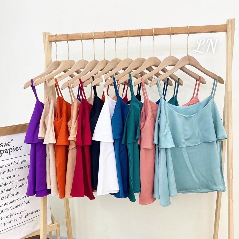 Áo 2 dây nữ chất lụa gợi cảm, thích hợp đi biển, đi chơi - áo hai dây nữ lụa cá tính