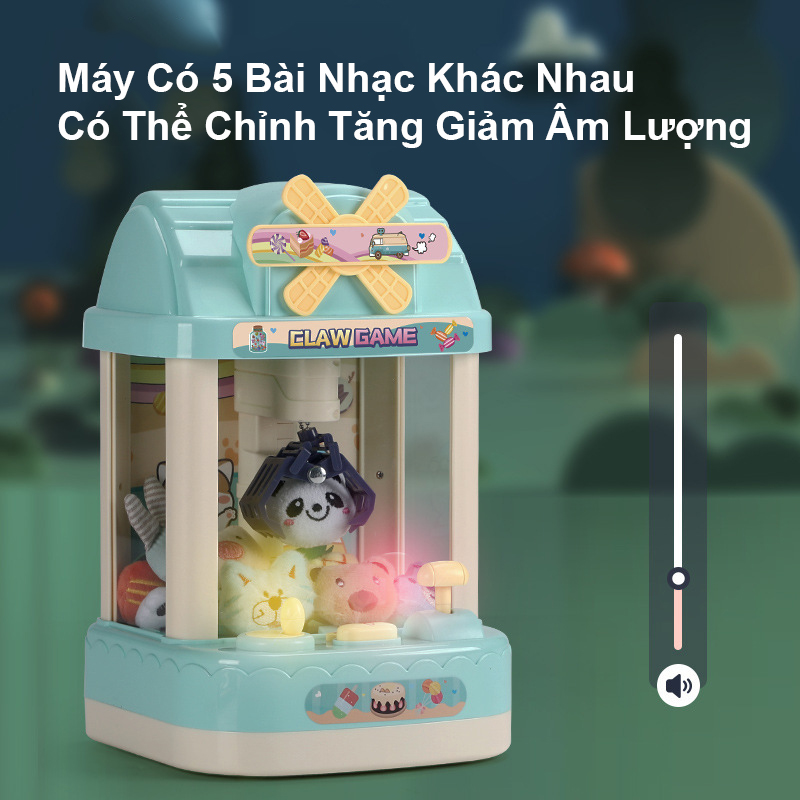 Máy Gắp Thú Bông Mini Dành Cho Bé Kích Thước Lớn,Có Nhạc Có Đèn Sẵn Nhiều Thú Bông,Đồ Chơi Giải Trí Pinball