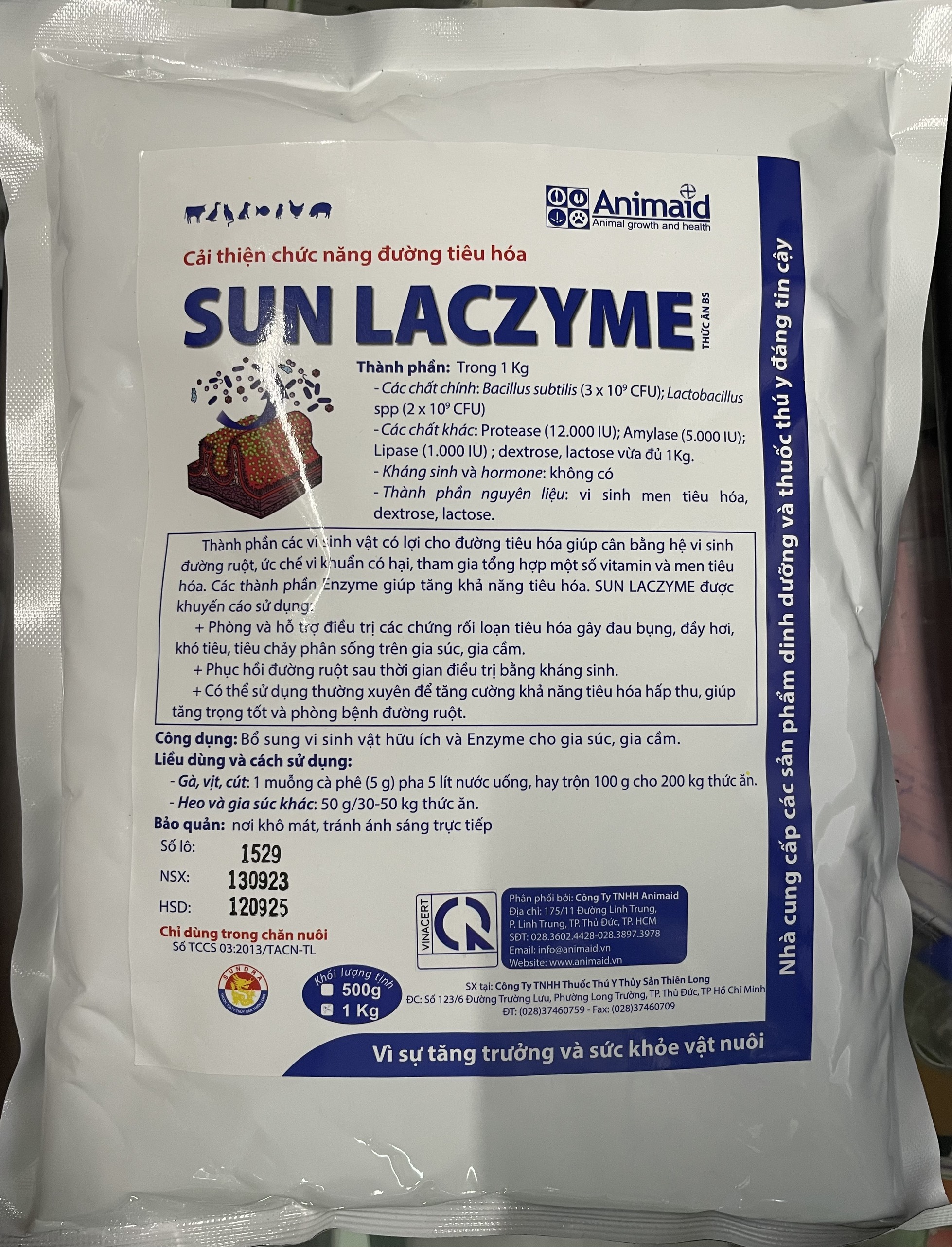 SUN LACZYME 1KG - CẢI THIỆN CHỨC NĂNG ĐƯỜNG TIÊU HÓA