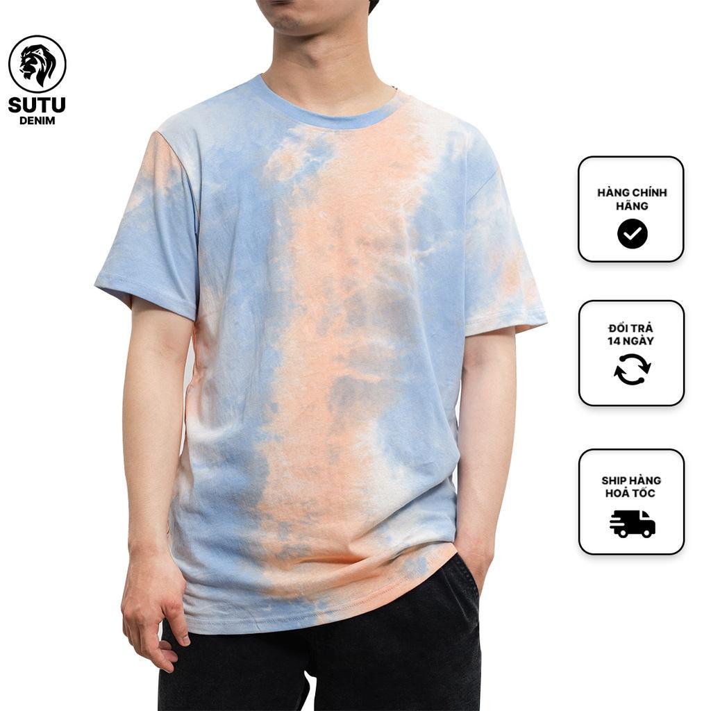 [Mã BMLT35] Áo Thun Nam Form Rộng SUTU TIE DYE Phong Cách Đa Màu Sắc Tạo Điểm Nhấn Nơi Đám Đông | A2OCES - CAM XANH