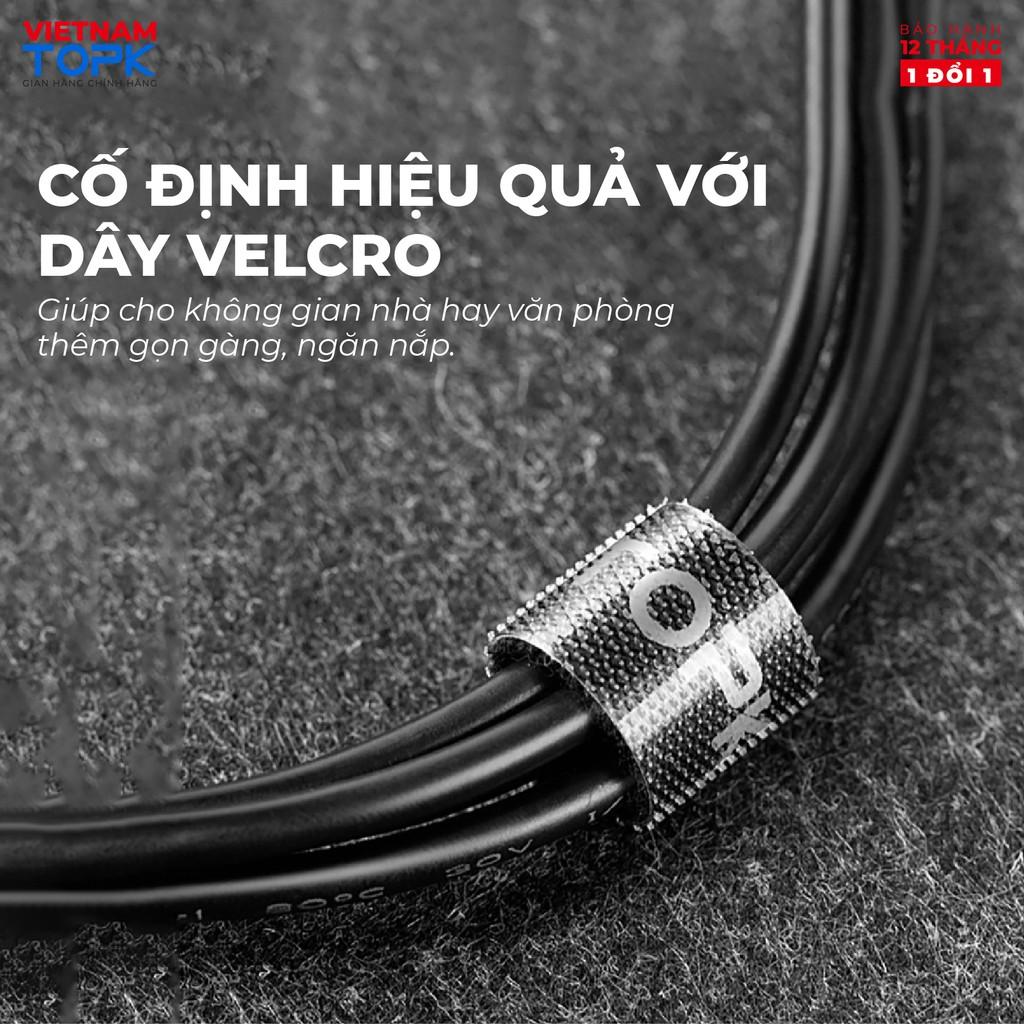 Cuộn dây quấn velcro TOPK J01 cố định cáp chống rối tiện lợi - Hàng chính hãng