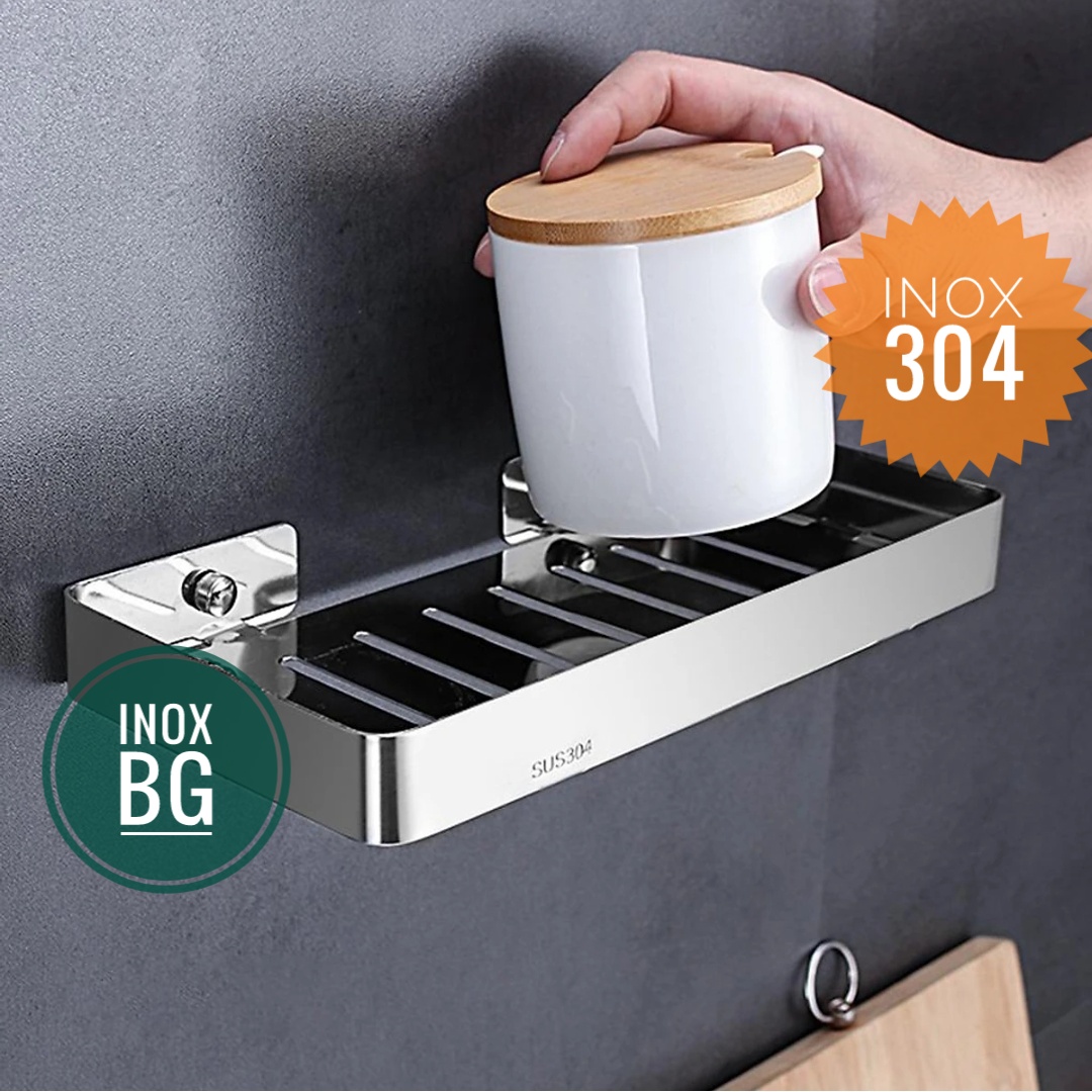 Khay đựng xà phòng, xà bông Inox 304 loại lớn 23cm