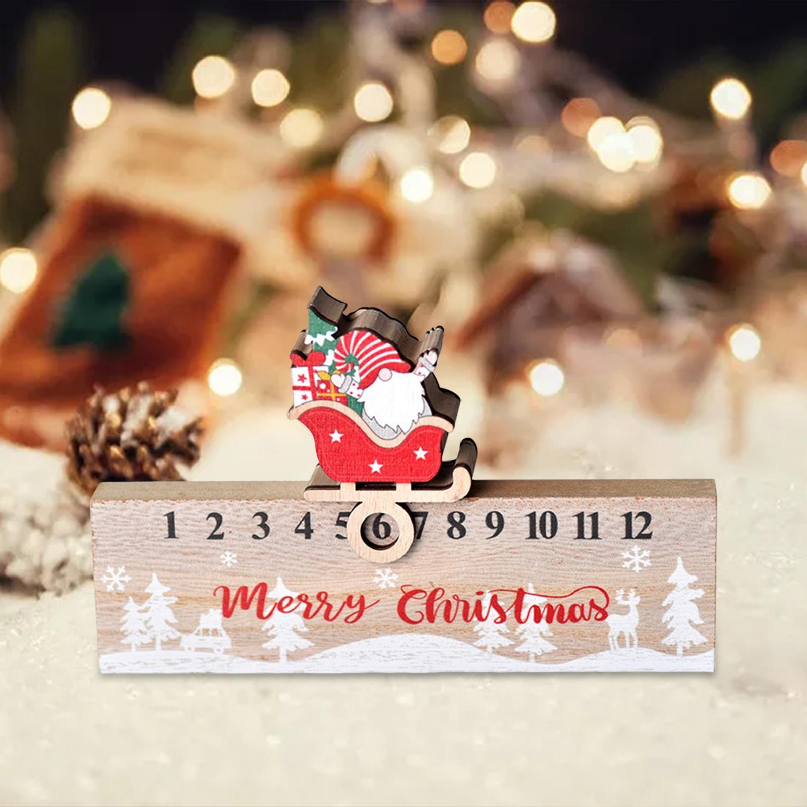 Christmas Desk Calendar Holiday Advent Calendar for Xmas Indoor Decoration