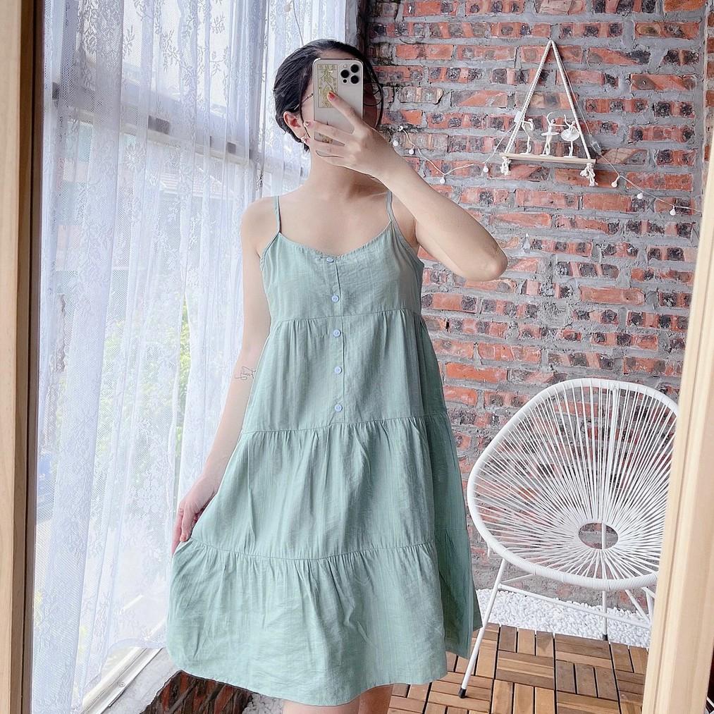 Váy đầm ngủ 2 hai dây mặc nhà sexy Madela Đũi Lụa Tơ Hàn, chất vải mềm mịn thoáng mát cho mùa hè, có nhiều màu lựa chọn - VDD02