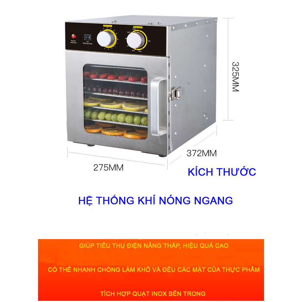 Máy sấy hoa quả mini 6 khay