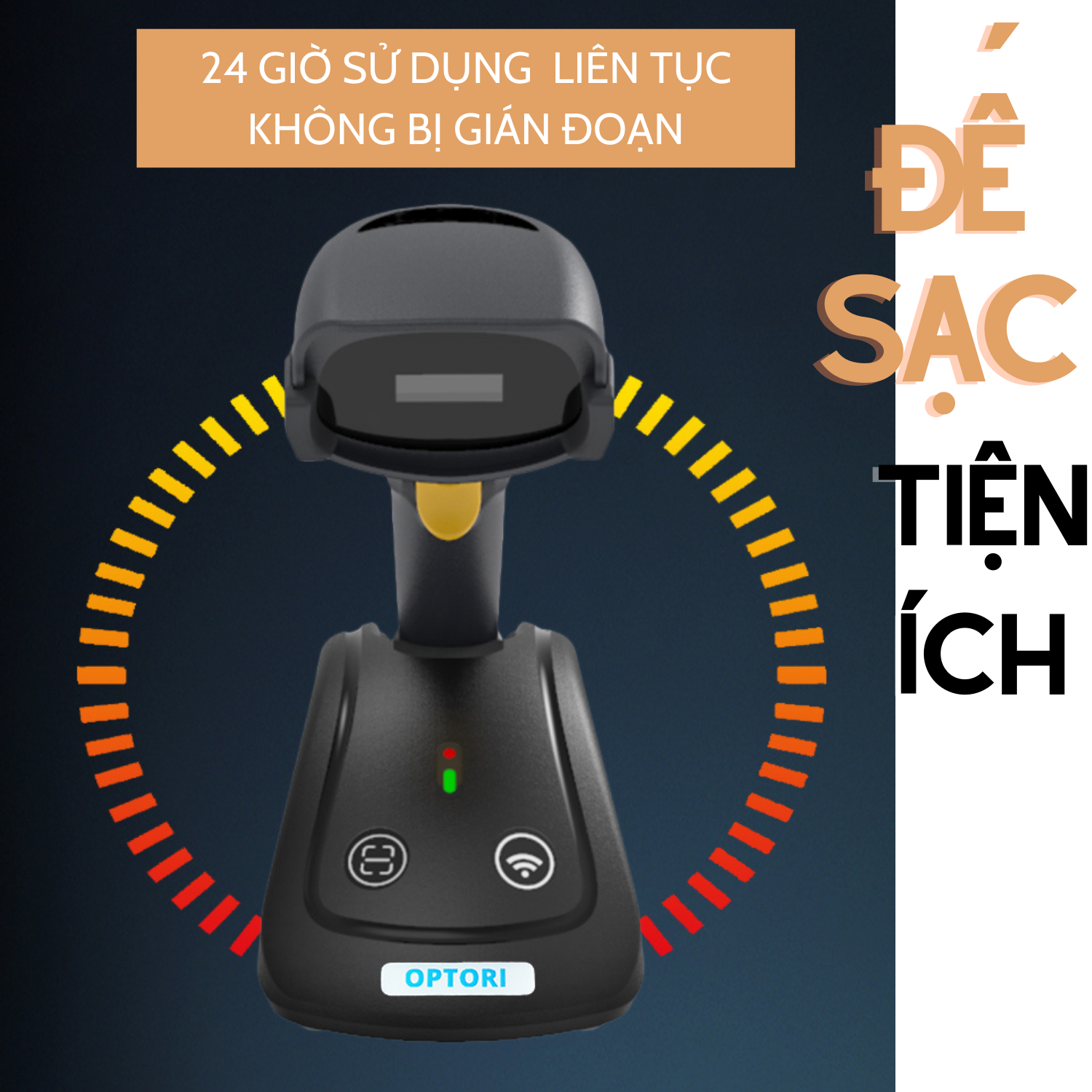 Máy quét mã vạch không dây – Máy quét mã vạch bluetooth – OPTORI AK21 (hàng chính hãng)