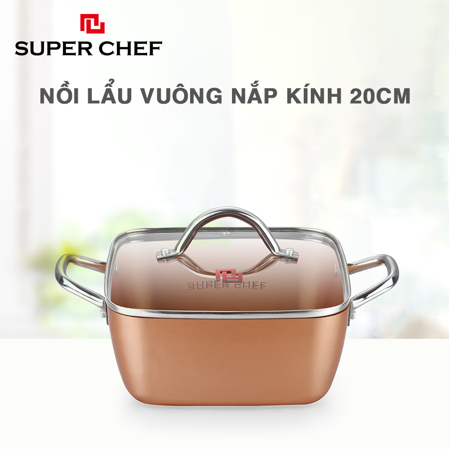 Bộ 6 nồi chảo chống dính Super chef an toàn, tiện lợi, danh cho mọi loại bếp