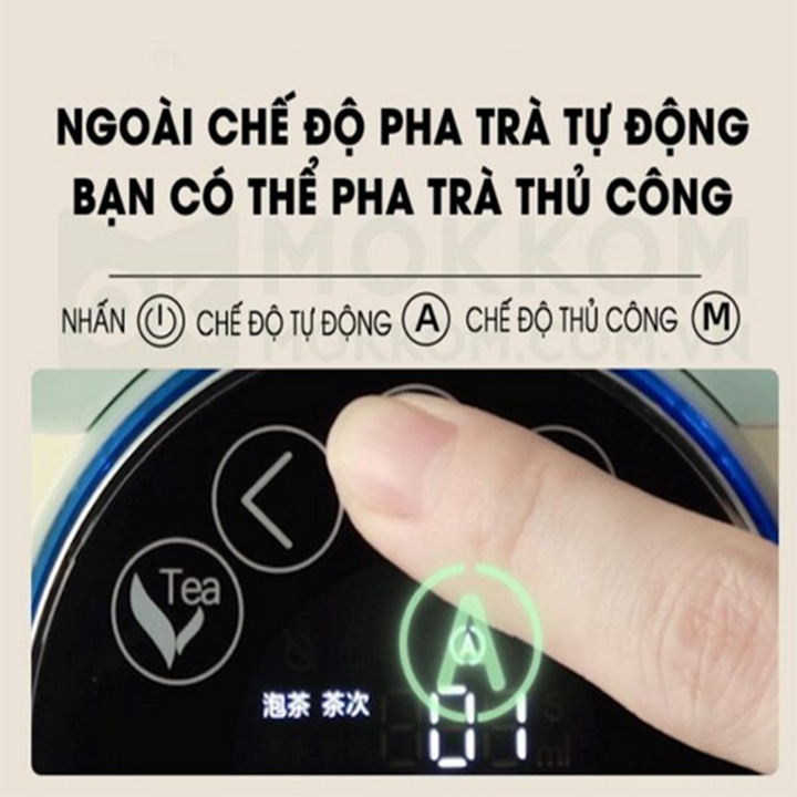 Máy pha trà tự động thông minh với 4 chế độ thương hiệu cao cấp Mokkom MK-371 - HÀNG NHẬP KHẨU