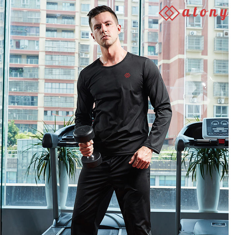 Bộ Đồ Tập Ép Cân Nam ATONY Cao Cấp, Tráng Nano Bạc Sinh Nhiệt Đổ Mồ Hôi, Hỗ Trợ Đốt Mỡ Thừa (Áo Dài Tay + Quần Dài)