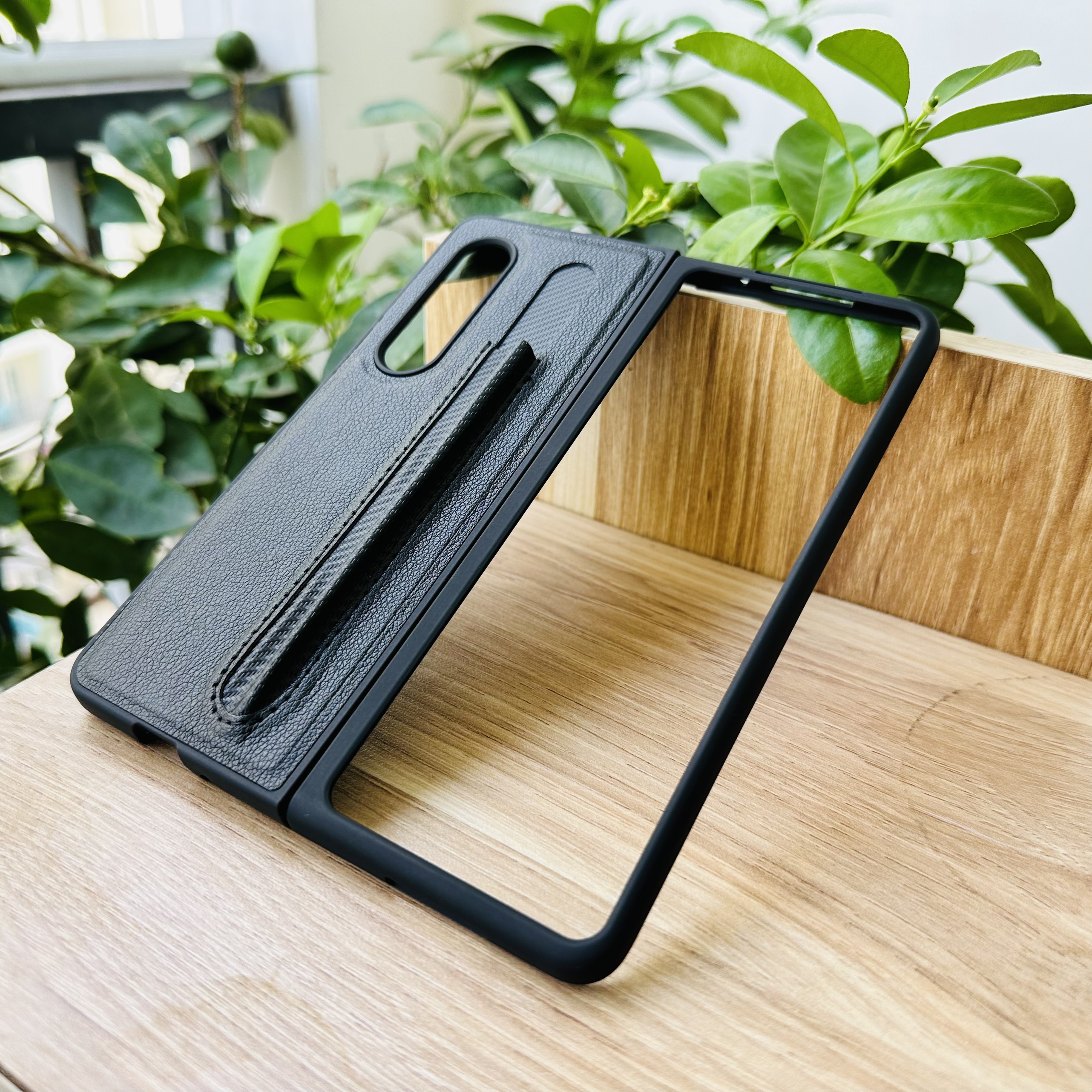 Ốp lưng da dành cho Galaxy Z Fold 3 có để bút cảm ứng