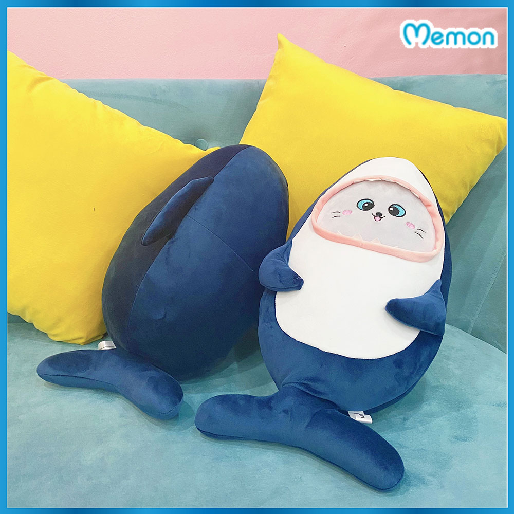 Gấu bông cá mập mặt mèo – Size từ 45 cm – Quà tặng thú nhồi bông baby shark siêu dễ thương – Gối ôm cho bé ngủ ngon