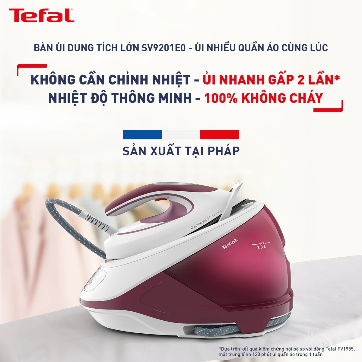 [MỚI RA MẮT] Bàn ủi hơi nước Tefal SV9201E0 - Hàng chính hãng