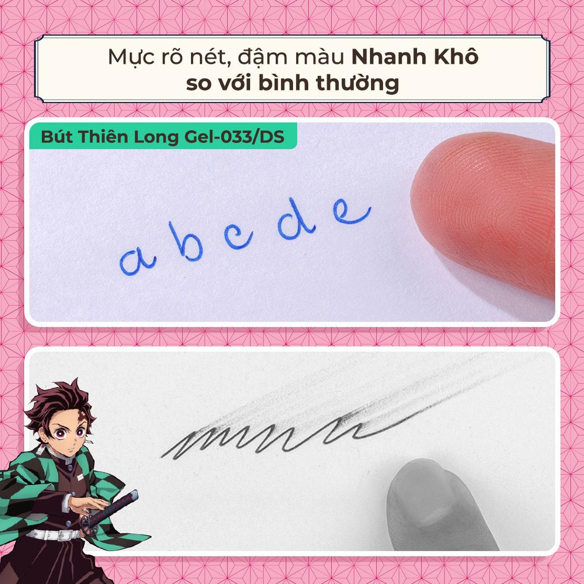 Bút Gel Quick Dry 0.5 mm - Phiên Bản Đặc Biệt Demon Slayer - Thiên Long GEL-033/DS - Mực Xanh - Kamado Nezuko