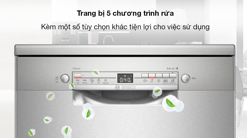 Máy Rửa chén Bát Bosch Wifi SMS2IVI61E Serie 2, thông minh tiện lợi với sức chứa 13 bộ - Hàng chính hãng