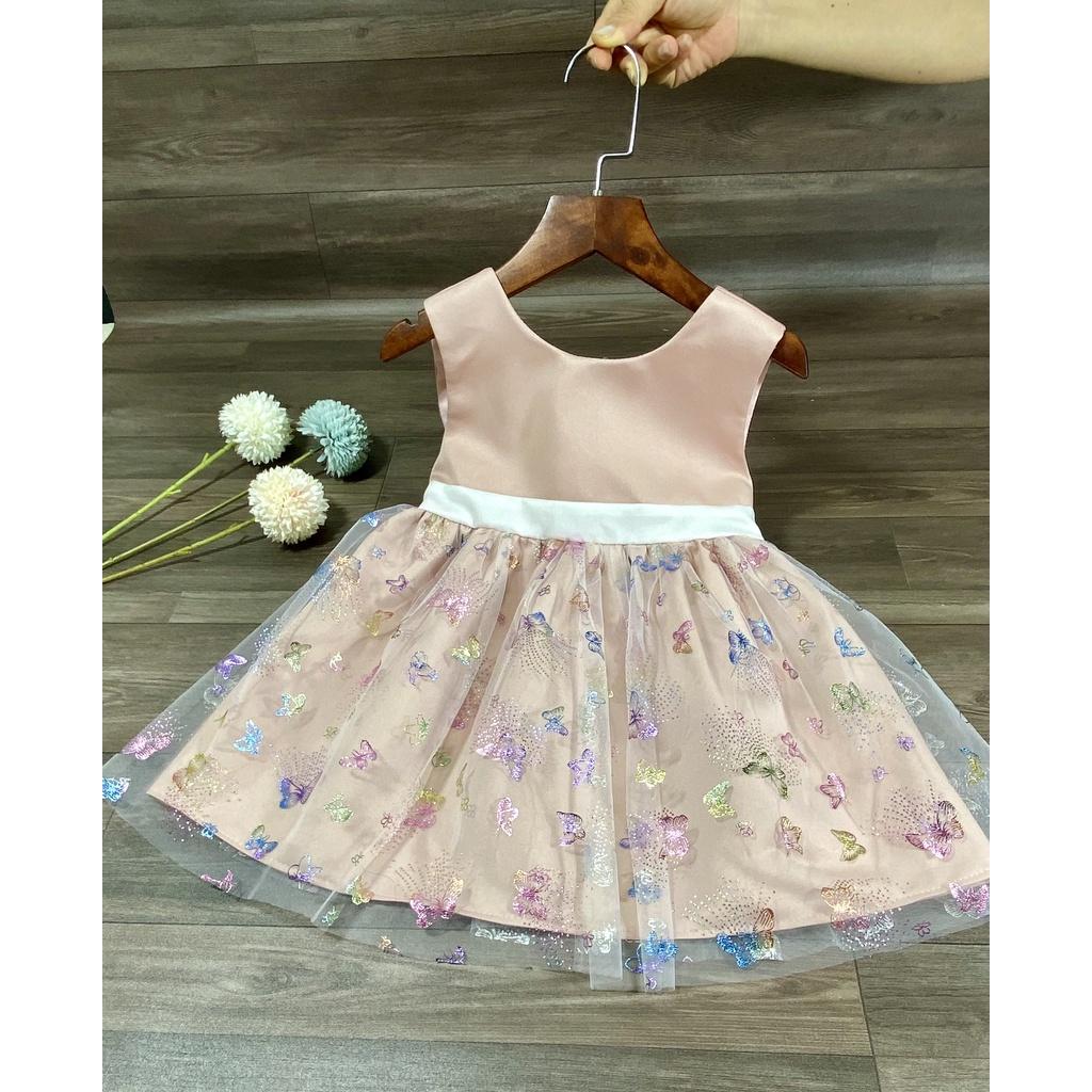 Đầm công chúa bé gái,váy trẻ em hai lớp phối lưới cao cấp size từ 1-8 tuổi