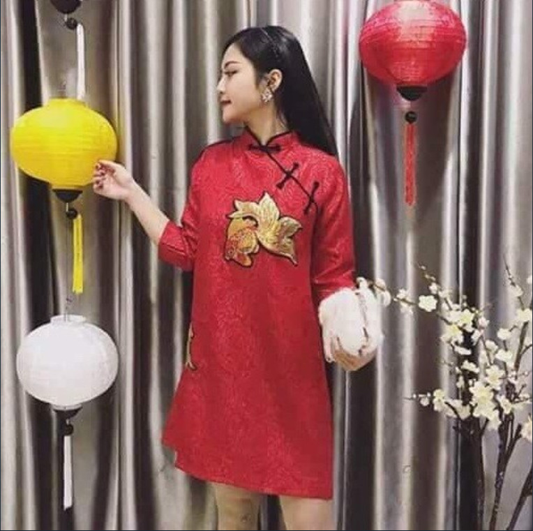 Đầm Váy Cách Tân hoạ tiết theo phong cách Trung Hoa thời trang nữ DVADT02