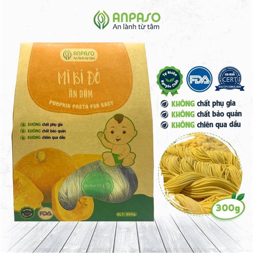 Mì Bí Đỏ Ăn Dặm Anpaso, Organic Bí Đỏ Ăn Dặm kiểu Nhật cho bé từ 7 tháng bổ sung chất xơ, cải thiện táo bón 300g