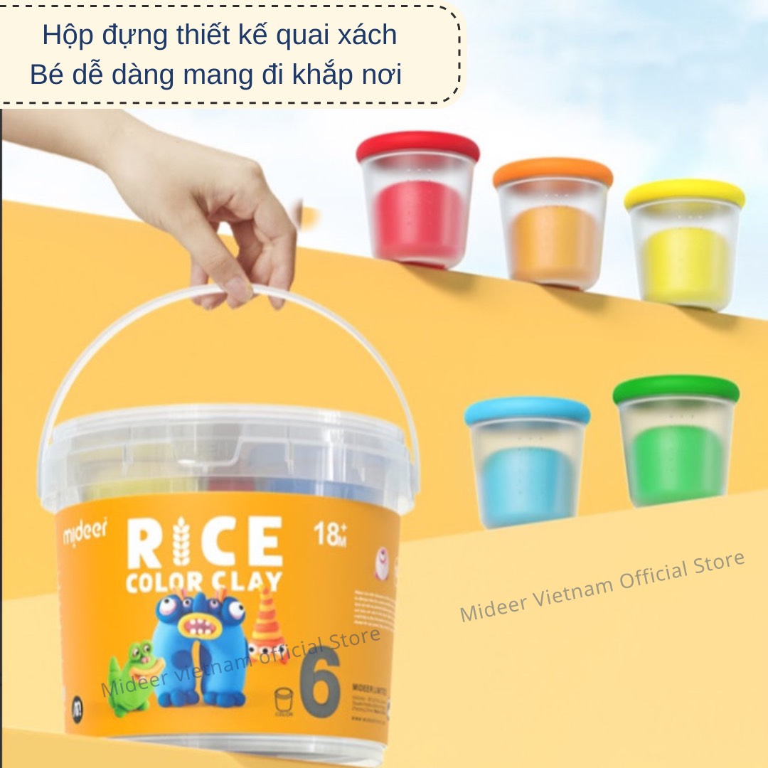 Đất nặn an toàn không dính tay cho bé Mideer Rice Colour Clay