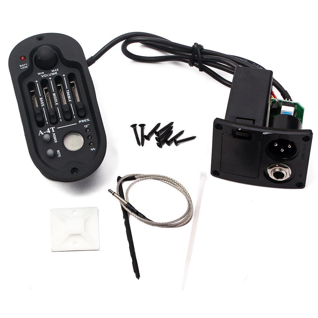 4 Band A-4T EQ Folk Guitar Preamp Equalizer Piezo Pickup with LCD Tuner 10cm