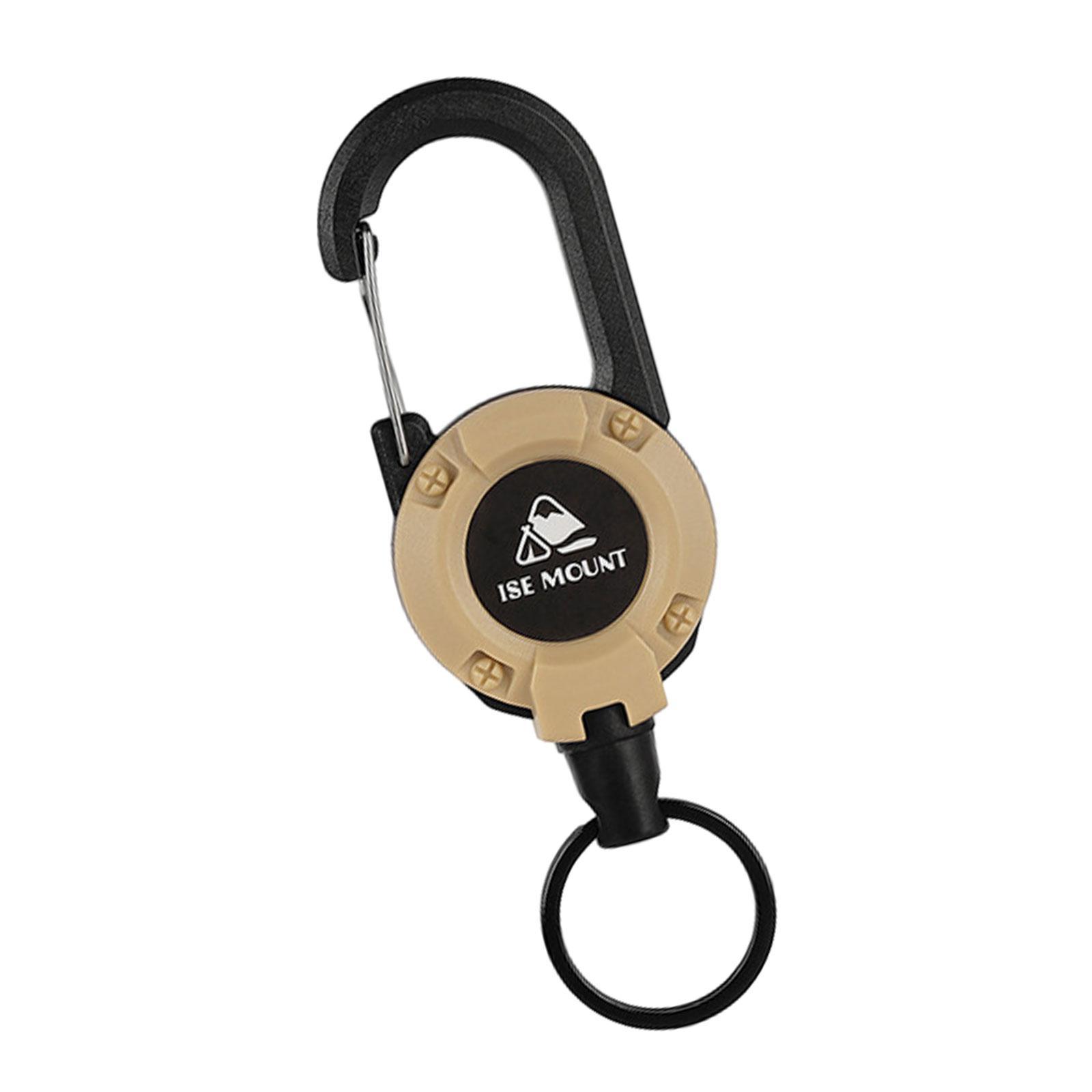 Retractable Keychain Carabiner Heavy Duty ID Badge Holder Lanyard Keyring Retractable  for Men Women Adults Hiking