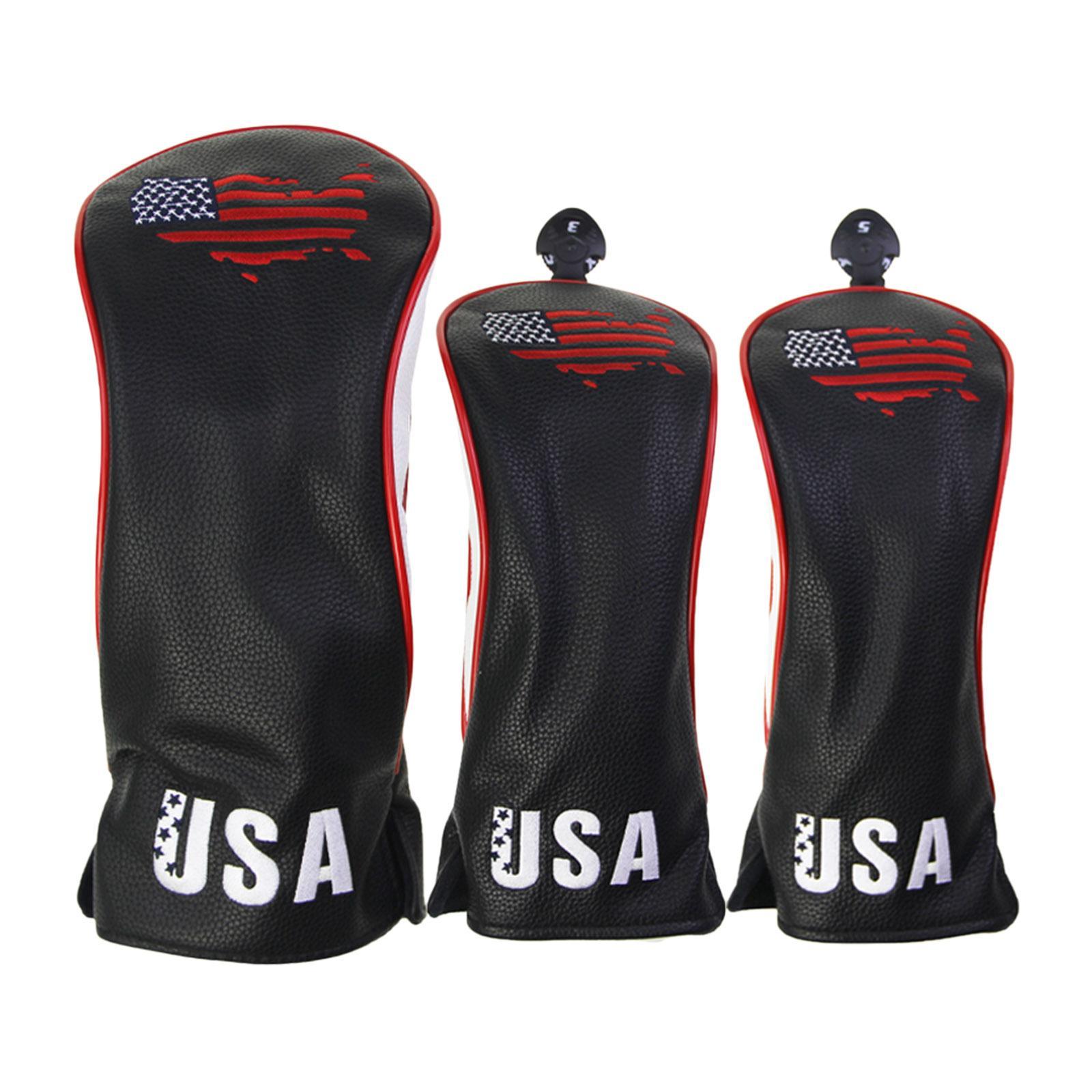 3x Golf Wood Headcover 3 5 Driver Head Cover Protector with No. Tag