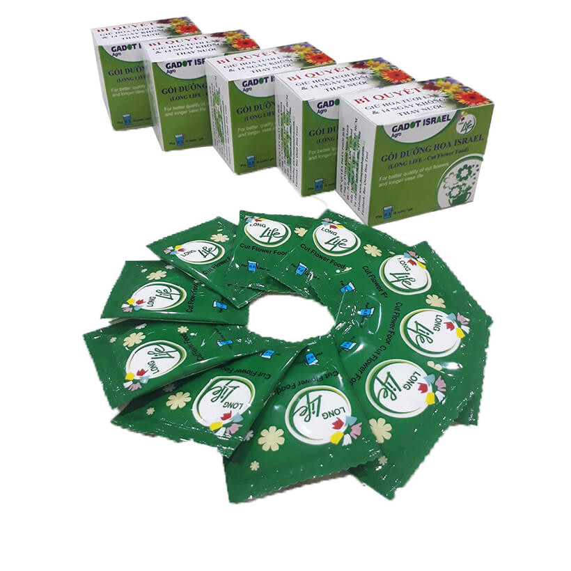 Dinh Dưỡng Giữ Hoa Hồng cắm bình Lâu Tàn - Food For Cut Flowers giúp hoa luôn tươi mớ, cứng cáp gấp 2 lần và trong 14 ngày không thối nước hay cắt tỉa gốc hoa, nhập khẩu Israel