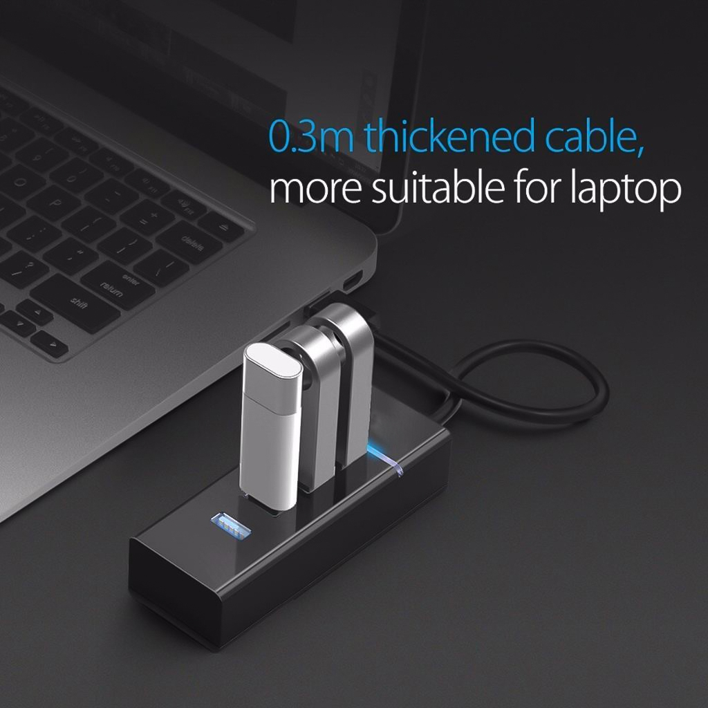 Hub 4 cổng USB 3.0 Bộ Chia Cổng USB Mở Rộng Cho Laptop PC Máy Tính Hỗ Trợ Sạc Pin Kết Nối Đa Năng Ổ Cứng Bàn Phím Chuột Máy In Thiết Bị Ổ Chia USB - Hàng Chính Hãng