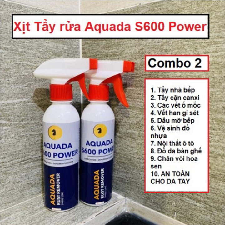 [ Tặng Khăn] Chai Xịt Tẩy Rửa Nhà Bếp, Gia Đình Aquada S600 Power 500ml - Tẩy Mọi Bề Mặt, Vật Dụng Nhà Bếp, Đồ Gia Dụng