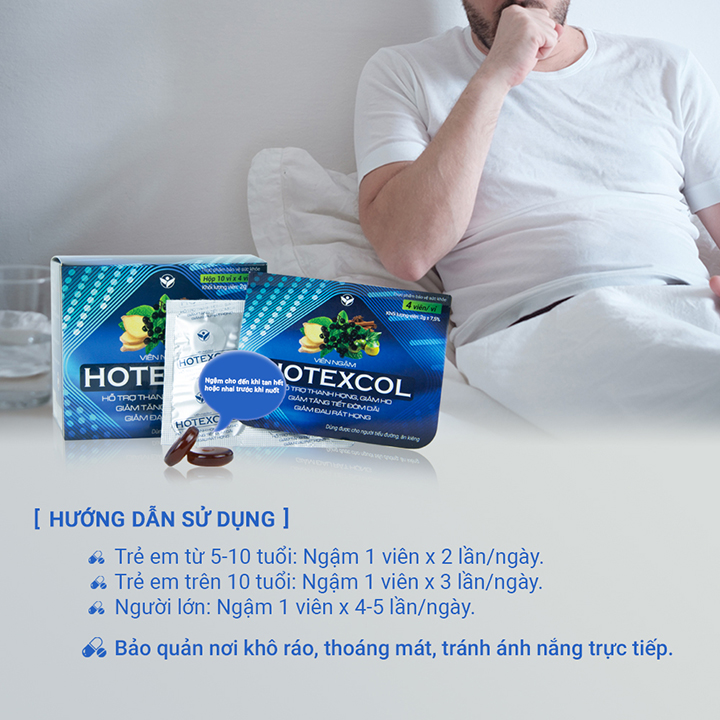 Combo 3 Viên Ngậm Thanh Họng Hotexcol Giúp Giảm Ho - Dịu Thanh Quản - Giảm Đau Rát Do Ho Hộp 10 vỉ x 4 viên