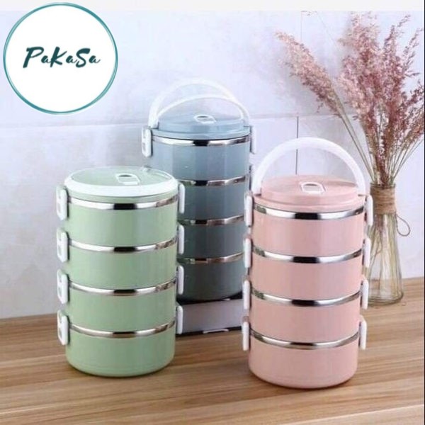 Hộp cơm giữ nhiệt 4 tầng lúa mạch cao cấp