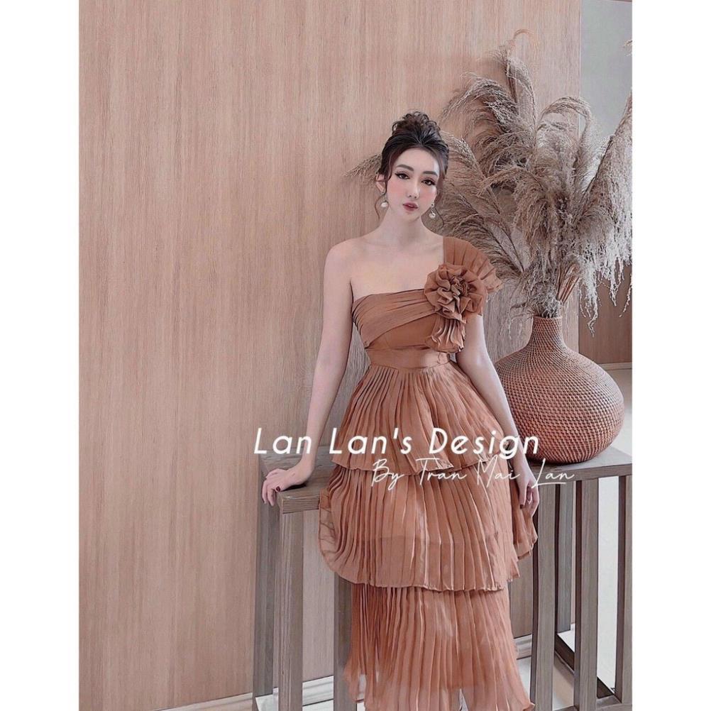 Đầm Dự Tiệc Dáng Xoè - Váy Trễ Vai Xếp Li Tầng Thích Hợp Dự Tiệc, Đi Biển kèm video thật