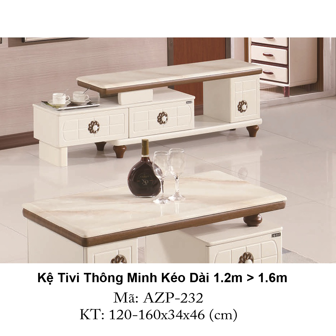 Kệ Tivi Mặt Đá Thông Minh Kéo Dài AZP-TV232 / Dòng Cao Cấp