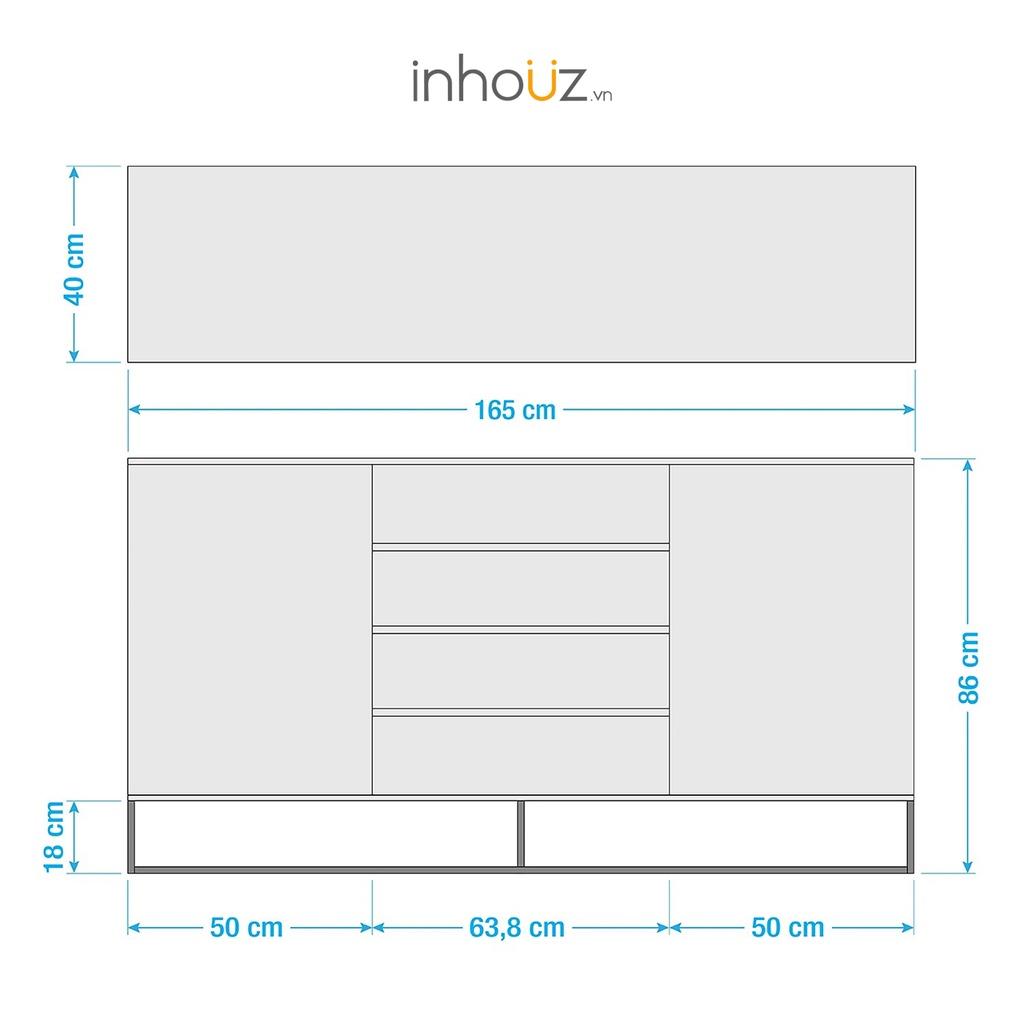 Tủ đựng đồ, tài liệu văn phòng - Zaddy sideboard - INHOUZ - HOTV0040