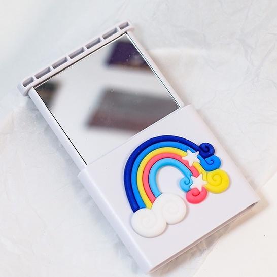 Gương Mini Tích Hợp Giá Đỡ Điện Thoại Siêu Sáng Tạo - Gương Trang Điểm Bỏ Túi Tiện Lợi DUASHOP.