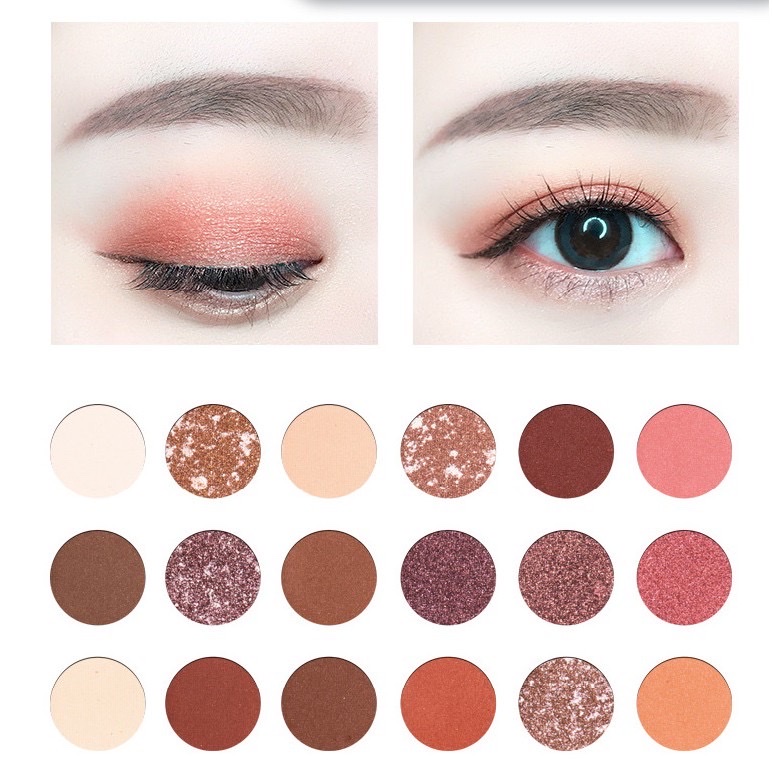 Bảng phấn mắt NUDE 18 màu gồm 12 màu lì và 6 màu nhũ , mềm mịn , siêu bám da , không bị trôi , lem cực kì lấp lánh và nổi bật
