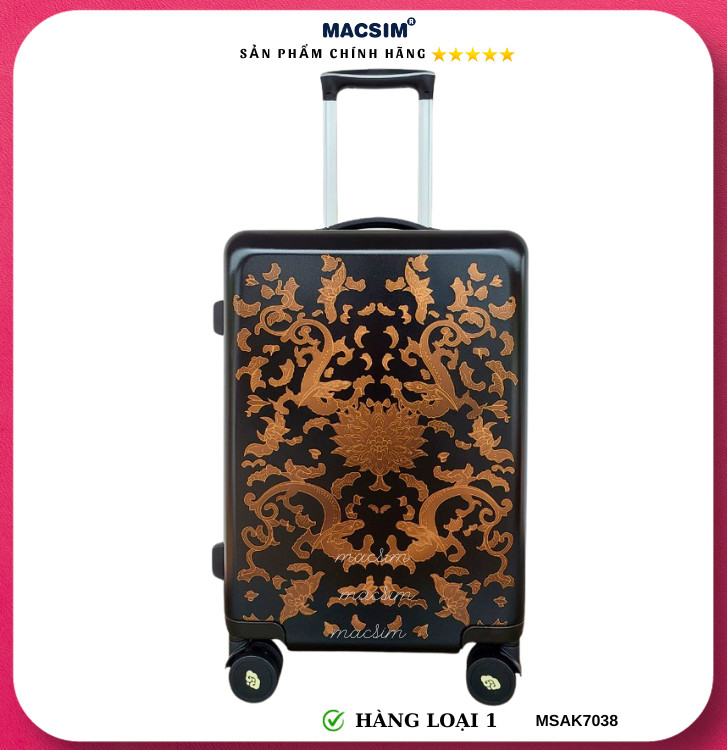 Vali cao cấp Macsim Aksen hàng loại 1 MSAK7038 cỡ 20 inch màu đen màu đỏ