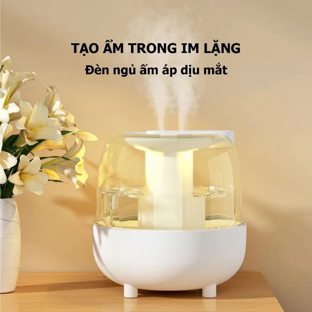 Máy Phun Sương Tạo Ẩm K16 3.5L Có Đèn UV Khử Khuẩn, Đèn Ngủ LED Hiển Thị Độ Ẩm, Máy Tạo Ẩm Không Khí Mini - HÀNG CHÍNH HÃNG MINIIN