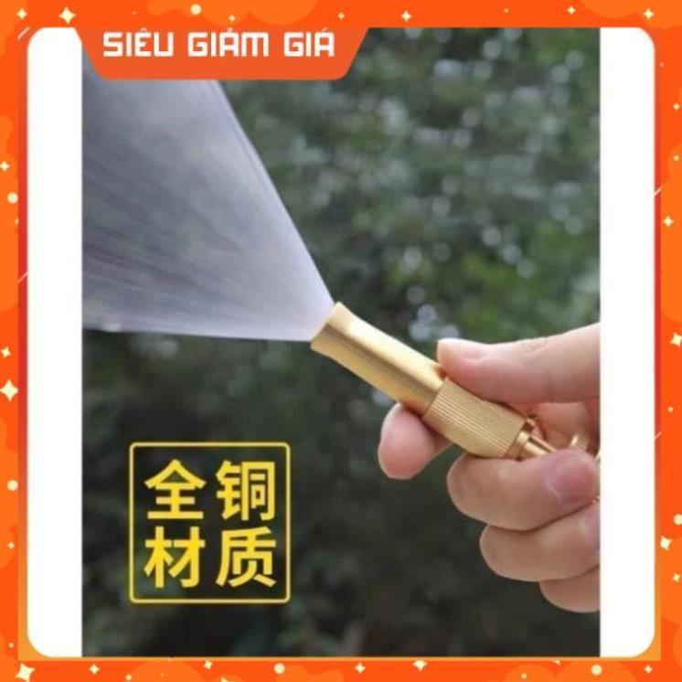 Đầu vòi xịt tăng áp mini Đầu vòi tăng áp đa năng bằng đồng tưới cây rửa xe cực mạnh 206587 tặng đai