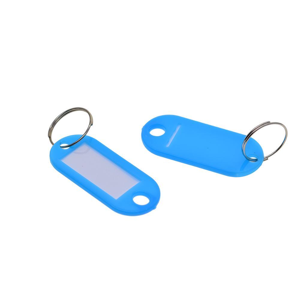 100pcs Removable Waterproof Key Tags ID Name Card Tags Mark Label Blue