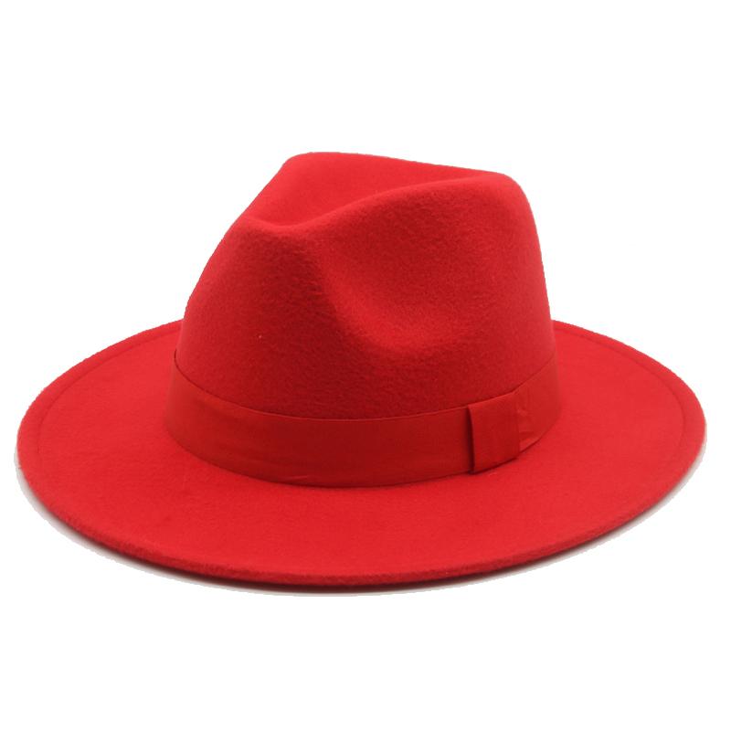 2021 Mới Nón Fedora Nữ Đính Nơ Ban Nhạc Nam Nón Rộng Vành Cổ Điển Màu Be Nỉ Nón Cưới Nhà Thờ Mùa Đông Nữ mũ